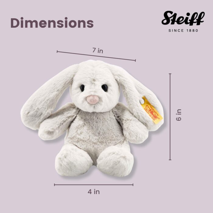 Steiff Hoppie Hase ellgrau, Plüschtier Hase mit Schlappohren, Soft Cuddly Friends, flauschiges Stofftier zum Kuscheln – Bild 2